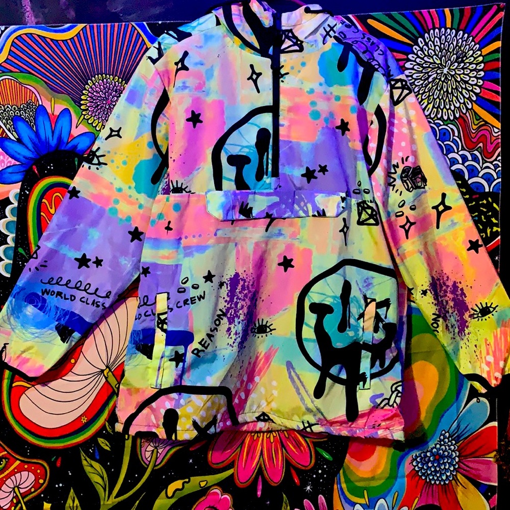 I have a reasons hoodie zip up , all different types of emojis.
